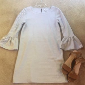 👗J Crew Striped Bell Sleeve Dress - Small